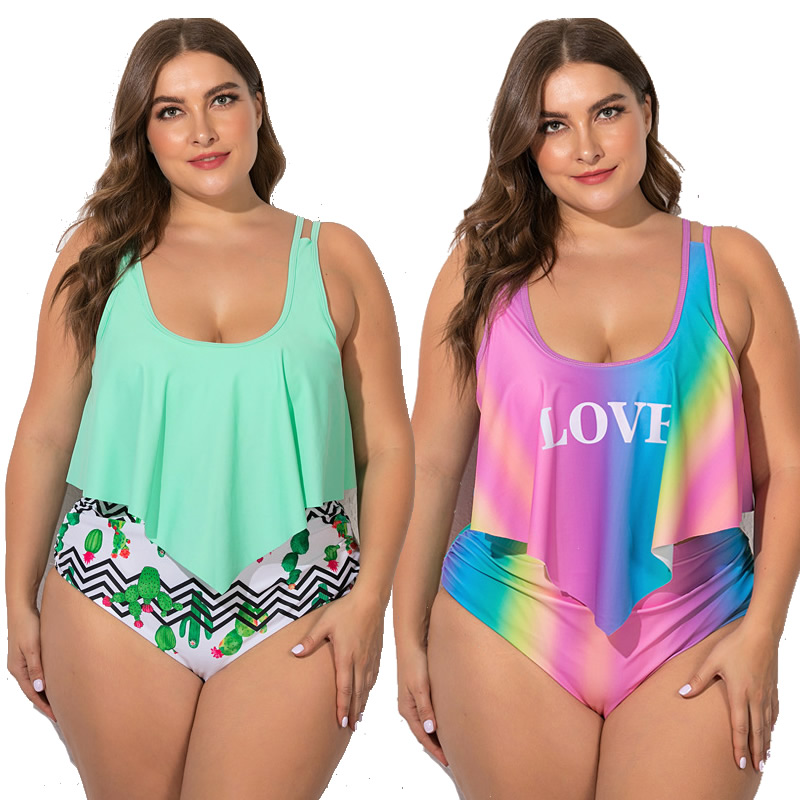Printed Ruffle Swimsuit
