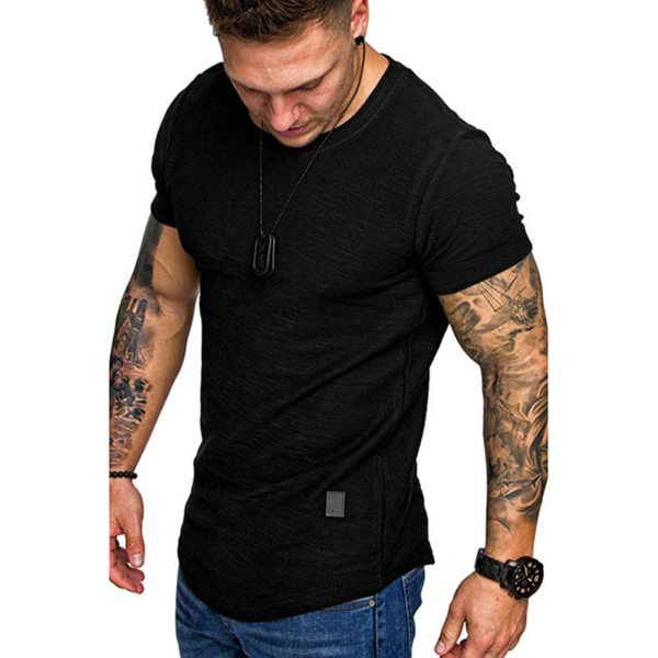 1 main t shirt manches courtes col rond homme decontracte et respirant en coton de marque a la mode ete 2021 1