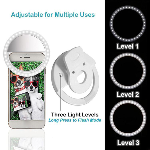 1 main usb charge led selfie ring light mobile phone lens selfie lamp ring with 36 leds 3000k 5000k dimmable