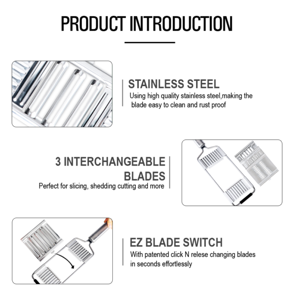 5 main shredder cutter stainless steel portable manual vegetable slicer easy clean grater with handle multi purpose home kitchen tool