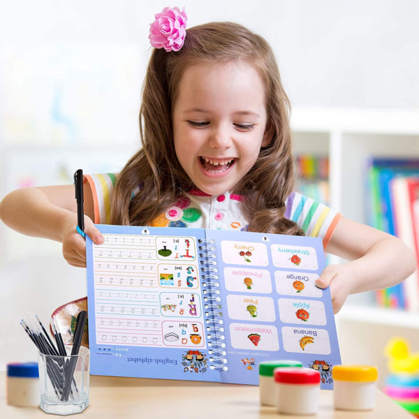 1 main 4 books pen magic copy book free wiping children39s kids writing sticker practice english copybook for calligraphy montessori