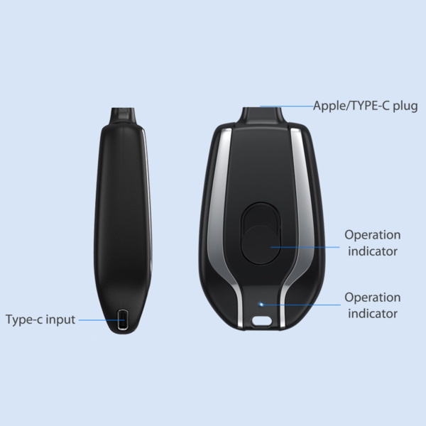 5 main 1500mah mini battery pack fast charging backup power bank for iphone android portable keychain charger with type c ultra compact