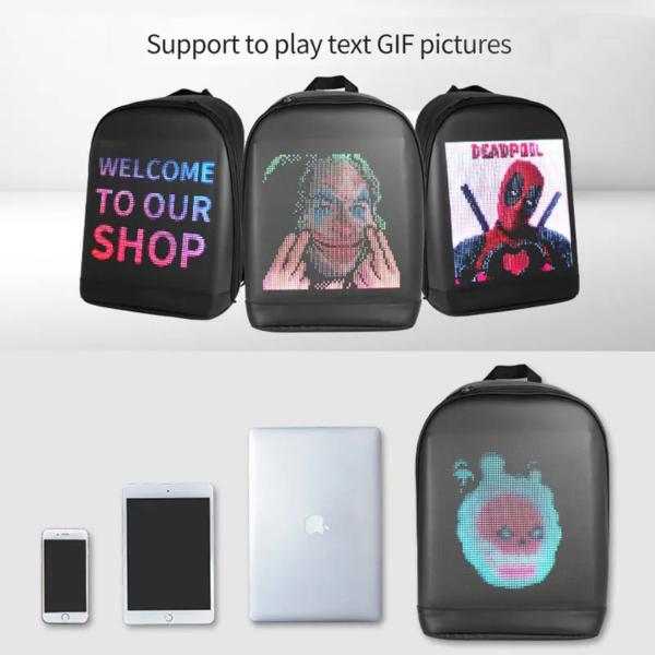 1 main 2021 smart led mesh pix backpack led advertising light waterproof wifi version backpack outdoor climb bag walking billboard bags