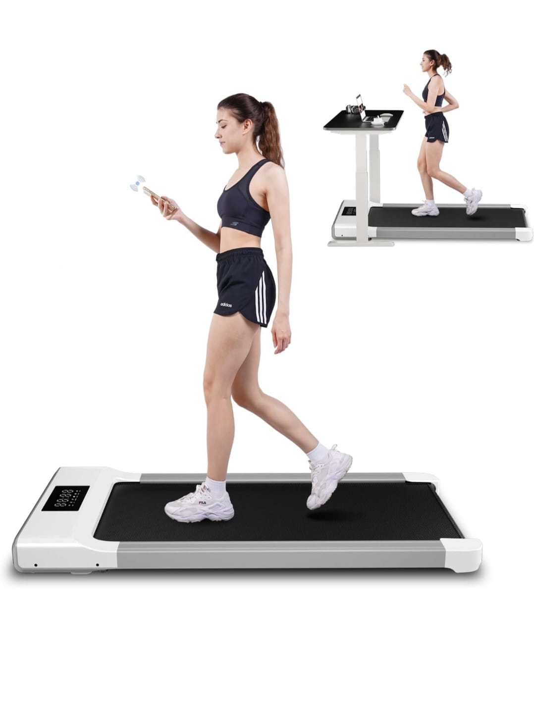 new design walking pad mini treadmill with handrail for home office indoor use